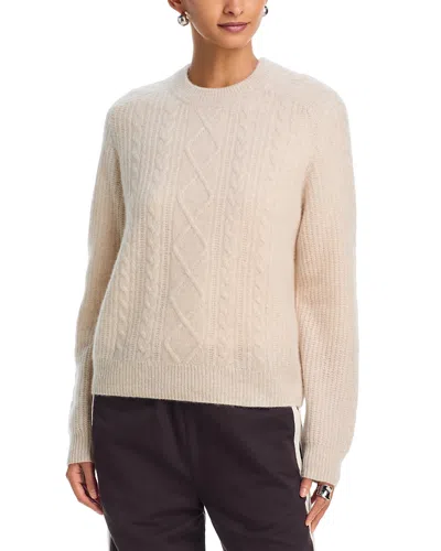 Aqua Cashmere Cable Knit Raglan Sleeve Sweater - Exclusive In Neutral