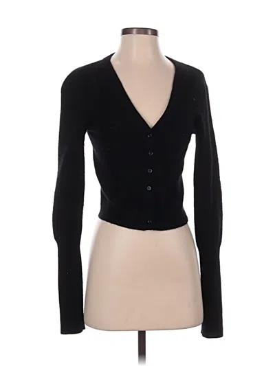 Pre-owned Aqua Cashmere Cardigan Sweater In Black
