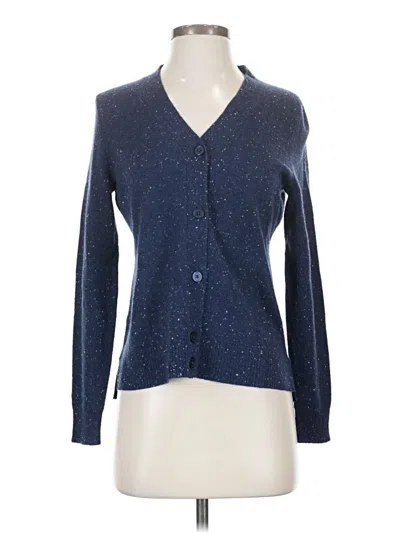 Pre-owned Aqua Cashmere Cardigan Sweater In Blue