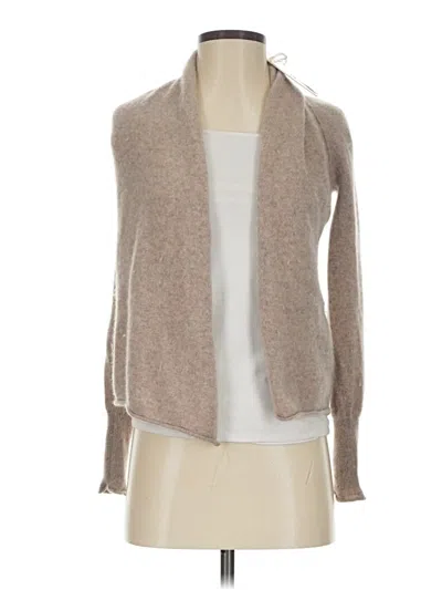 Pre-owned Aqua Cashmere Cardigan Sweater In Brown