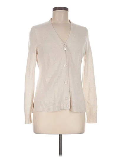 Pre-owned Aqua Cashmere Cardigan Sweater In Ivory
