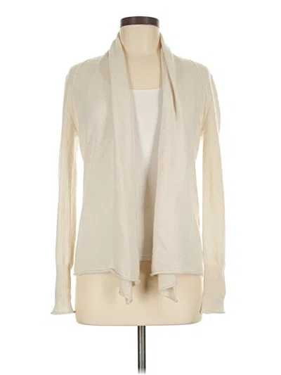 Pre-owned Aqua Cashmere Cardigan Sweater In White