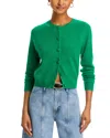 Aqua Cashmere Crewneck Cardigan - Exclusive In Green