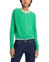 Aqua Cashmere Crewneck Cardigan - Exclusive In Green