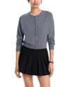 Aqua Cashmere Crewneck Cardigan - Exclusive In Brown