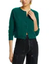 AQUA CASHMERE CREWNECK CARDIGAN - EXCLUSIVE
