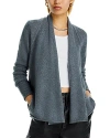 Aqua Cashmere Drape Front Cardigan - Exclusive In Medium Grey