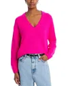 Aqua Cashmere Drop Shoulder V Neck Sweater - Exclusive In Pink