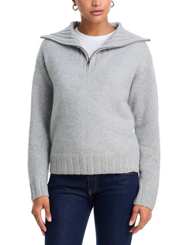 Aqua Cashmere Half Zip Sweater - Exclusive In Gray