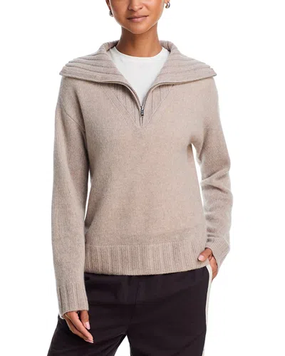 Aqua Cashmere Half Zip Sweater - Exclusive In Neutral