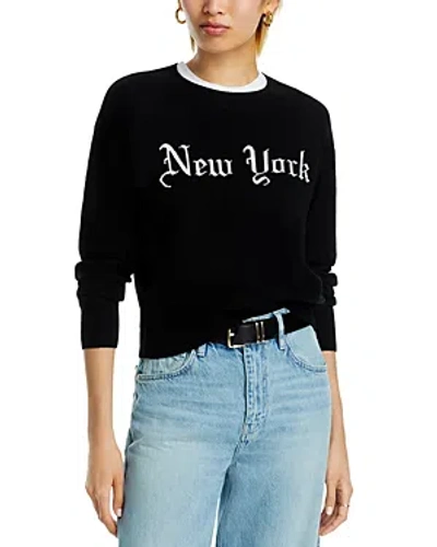 Aqua Cashmere New York Crewneck - Exclusive In Black