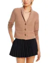 Aqua Cashmere Novelty Button Cashmere Blazer - Exclusive In Camel