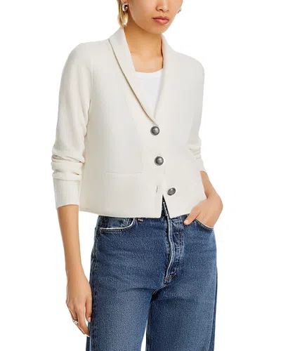 Aqua Cashmere Novelty Button Cashmere Blazer - Exclusive In Ivory
