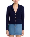 Aqua Cashmere Novelty Button Cashmere Blazer - Exclusive In Blue