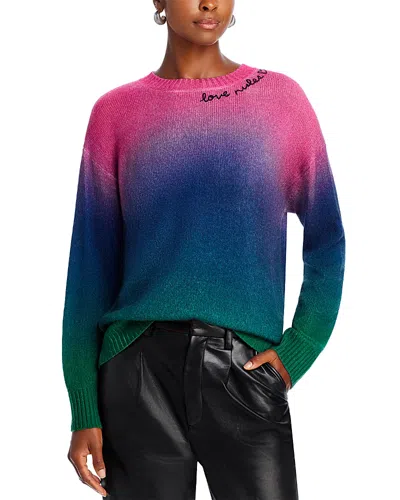 Aqua Cashmere Ombre Crewneck Sweater - Exclusive In Multi