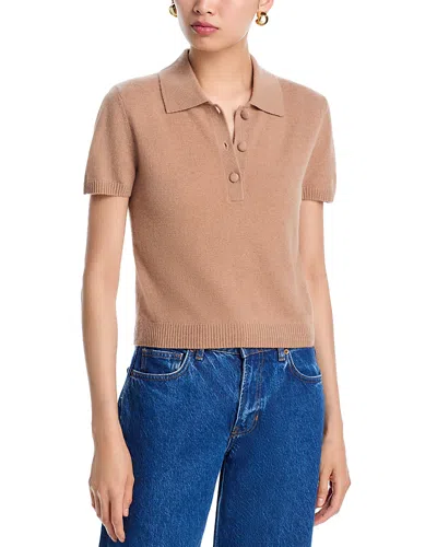 Aqua Cashmere Polo Sweater - Exclusive In Brown