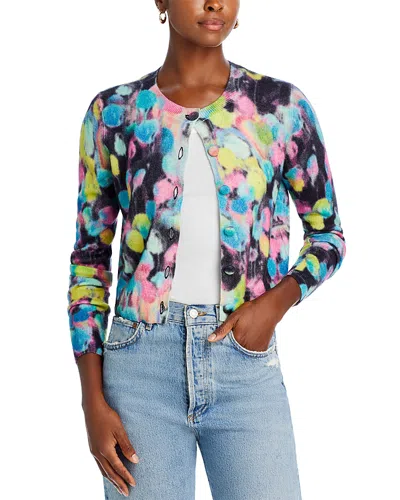 Aqua Cashmere Printed Cardigan - Exclusive In Multi