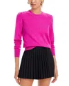 Aqua Cashmere Puff Sleeve Crewneck Cashmere Sweater - Exclusive In Wildsberry