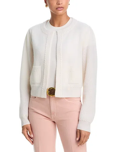 Aqua Cashmere Puff Sleeve Jacket - Exclusive In White