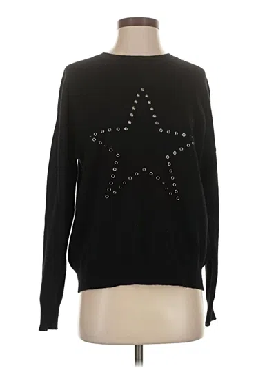 Pre-owned Aqua Cashmere Pullover Sweater In Black