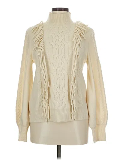 Pre-owned Aqua Cashmere Pullover Sweater In White