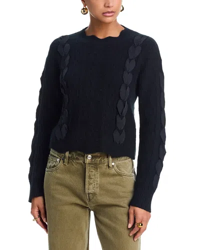 Aqua Cashmere Ribbon Crewneck Sweater - Exclusive In Blue