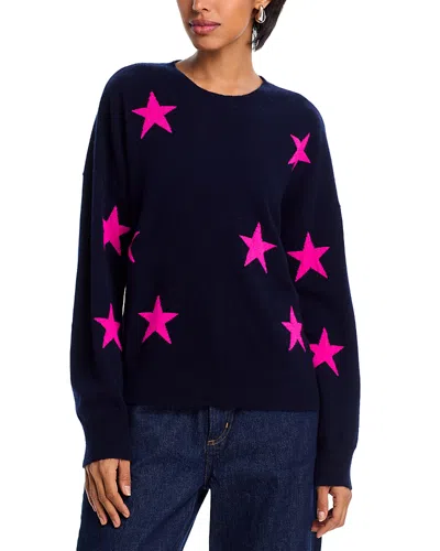 Aqua Cashmere Star Crewneck Sweater - Exclusive In Blue