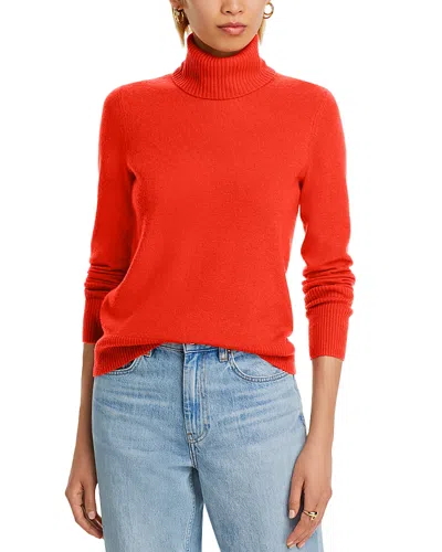 Aqua Cashmere Turtleneck Cashmere Sweater - Exclusive In Burnt Orange