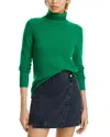 Aqua Cashmere Turtleneck Cashmere Sweater - Exclusive In Green