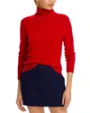 Aqua Cashmere Turtleneck Cashmere Sweater - Exclusive In Big Apple Red