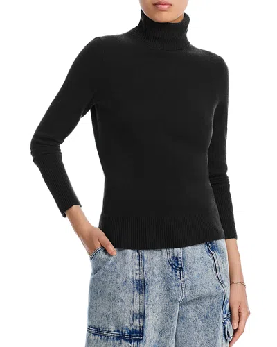 Aqua Cashmere Turtleneck Cashmere Sweater - Exclusive In Black