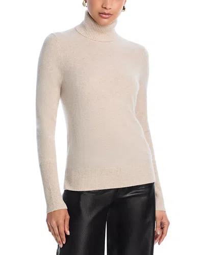 Aqua Cashmere Turtleneck Cashmere Sweater - Exclusive In Brown