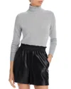 Aqua Cashmere Turtleneck Cashmere Sweater - Exclusive In Light Grey