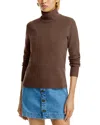 Aqua Cashmere Turtleneck Cashmere Sweater - Exclusive In Mushroom