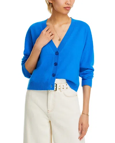Aqua Cashmere V Neck Cardigan - Exclusive In Bright Blue