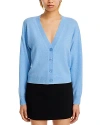 Aqua Cashmere V Neck Cardigan - Exclusive In Heather Blue