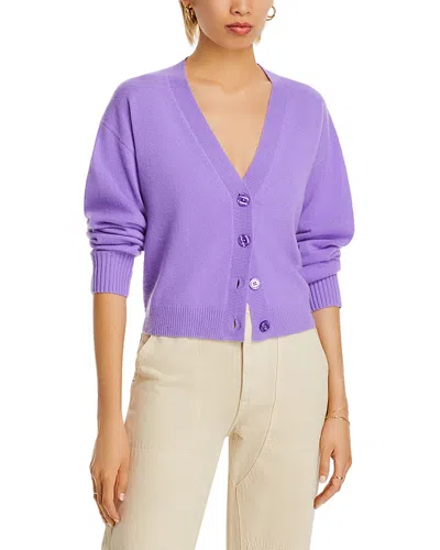 Aqua Cashmere V Neck Cardigan - Exclusive In Purple Haze