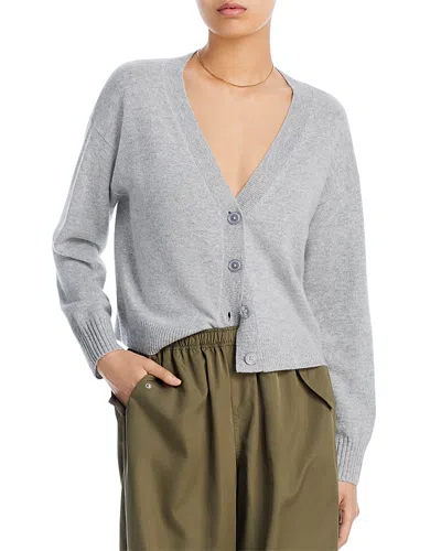 Aqua Cashmere V Neck Cardigan - Exclusive In Light Grey