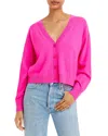 Aqua Cashmere V Neck Cardigan - Exclusive In Neon Pink