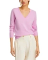 Aqua Cashmere V-neck Cashmere Sweater - Exclusive In Cosmo Cotton Candy