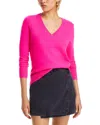 Aqua Cashmere V-neck Cashmere Sweater - Exclusive In Neon Pink