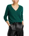 Aqua Cashmere V-neck Cashmere Sweater - Exclusive In Rainforest