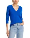 Aqua Cashmere V-neck Cashmere Sweater - Exclusive In Royal