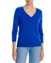 Aqua Cashmere V-neck Cashmere Sweater - Exclusive In Blue