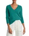 Aqua Cashmere V-neck Cashmere Sweater - Exclusive In Seagreen