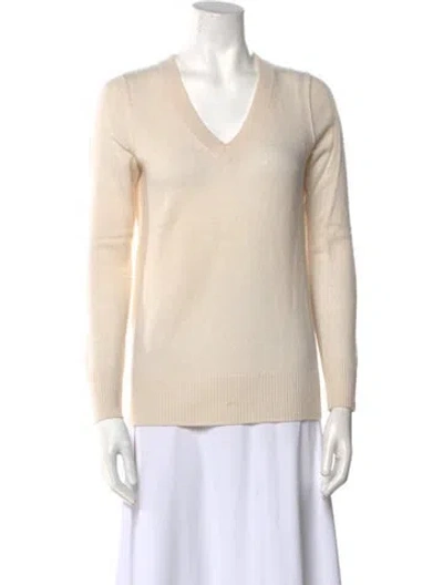 Pre-owned Aqua Cashmere V-neck Sweater In Neutral