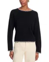 Aqua Cashmere Whipstitch Crewneck Sweater - Exclusive In Multi