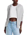 Aqua Cashmere Zip Hoodie Sweater - Exclusive In Light Grey