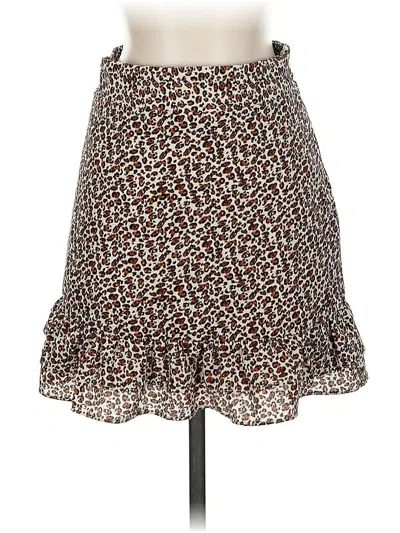 Pre-owned Aqua Casual Skirt In Brown