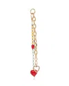 Aqua Chain Heart Bag Charm - Exclusive In White